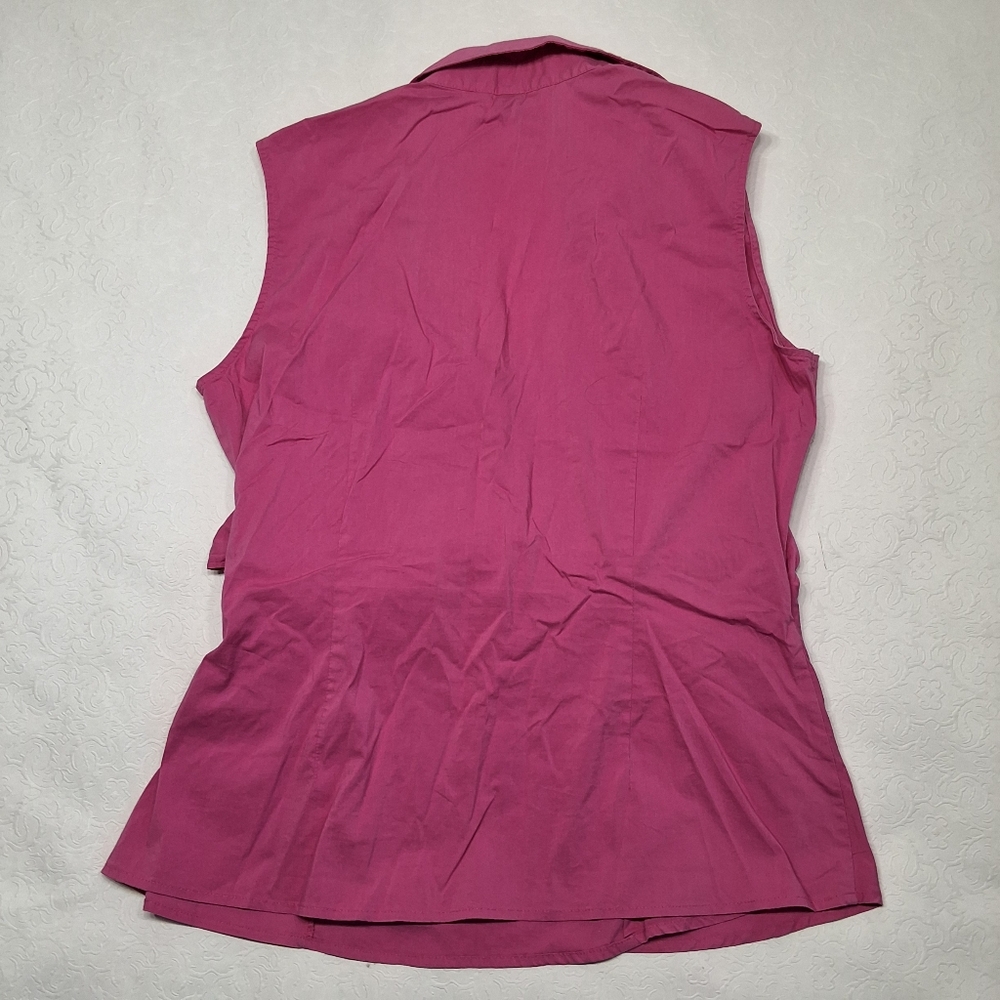 Express Design Studio Top Pink Wrap Shirt Blouse Size L . - Picture 3 of 9